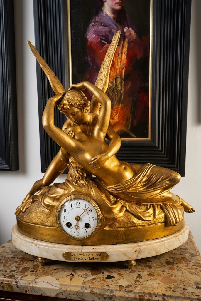 French 19th Century Clock Amour et Psyche by Antonio Canova