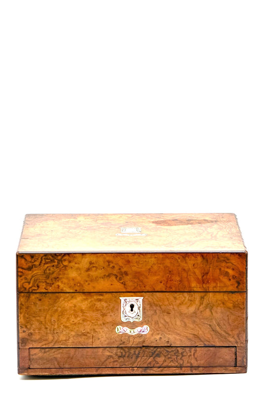 Burr Walnut Vanity Case 19th Century