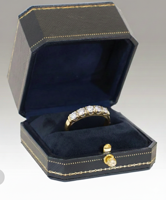 Five Stone Diamond Eternity 18k Yellow Gold Ring