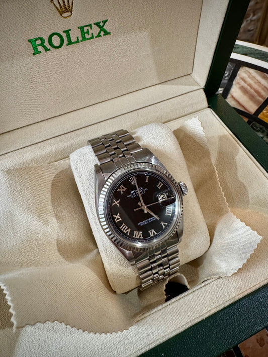 Rolex Just Date Black Face Roman Numerals