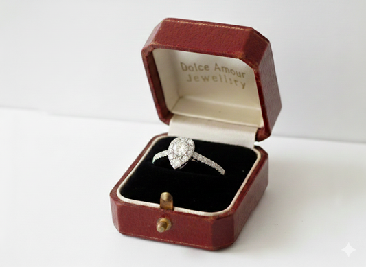 Diamond Pear Cut Platinum Ring