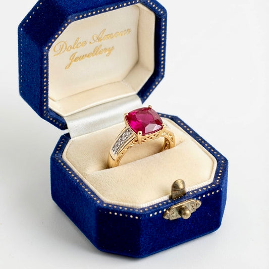 Pink Tourmaline and Diamond 28k Yellow Gold