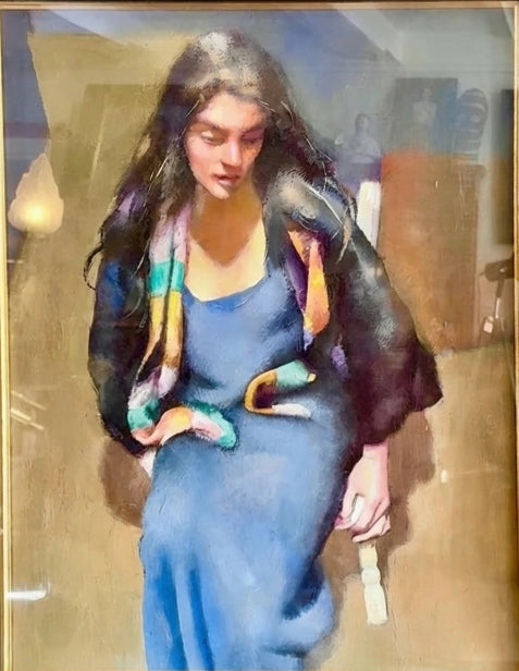 Esther With Silk Scarf By Robert Lenkiewicz (1941 - 2002)