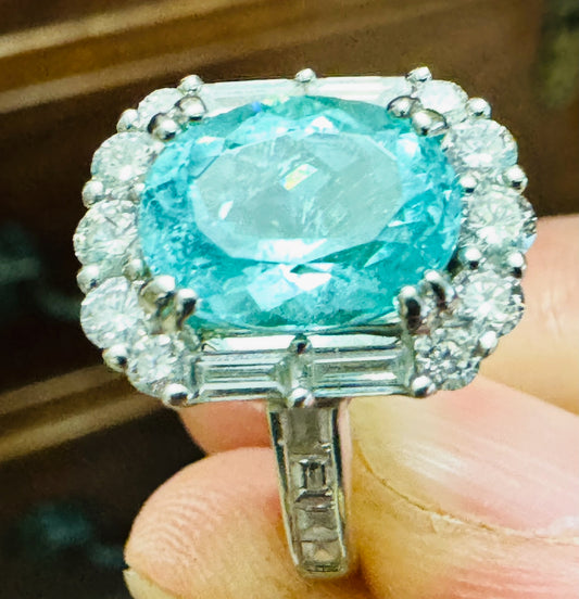 Pariba 4.4ct And Diamonds 2.1ct 18k White Gold