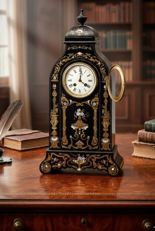 French Boulle-style Mantel Clock, Napoleon III