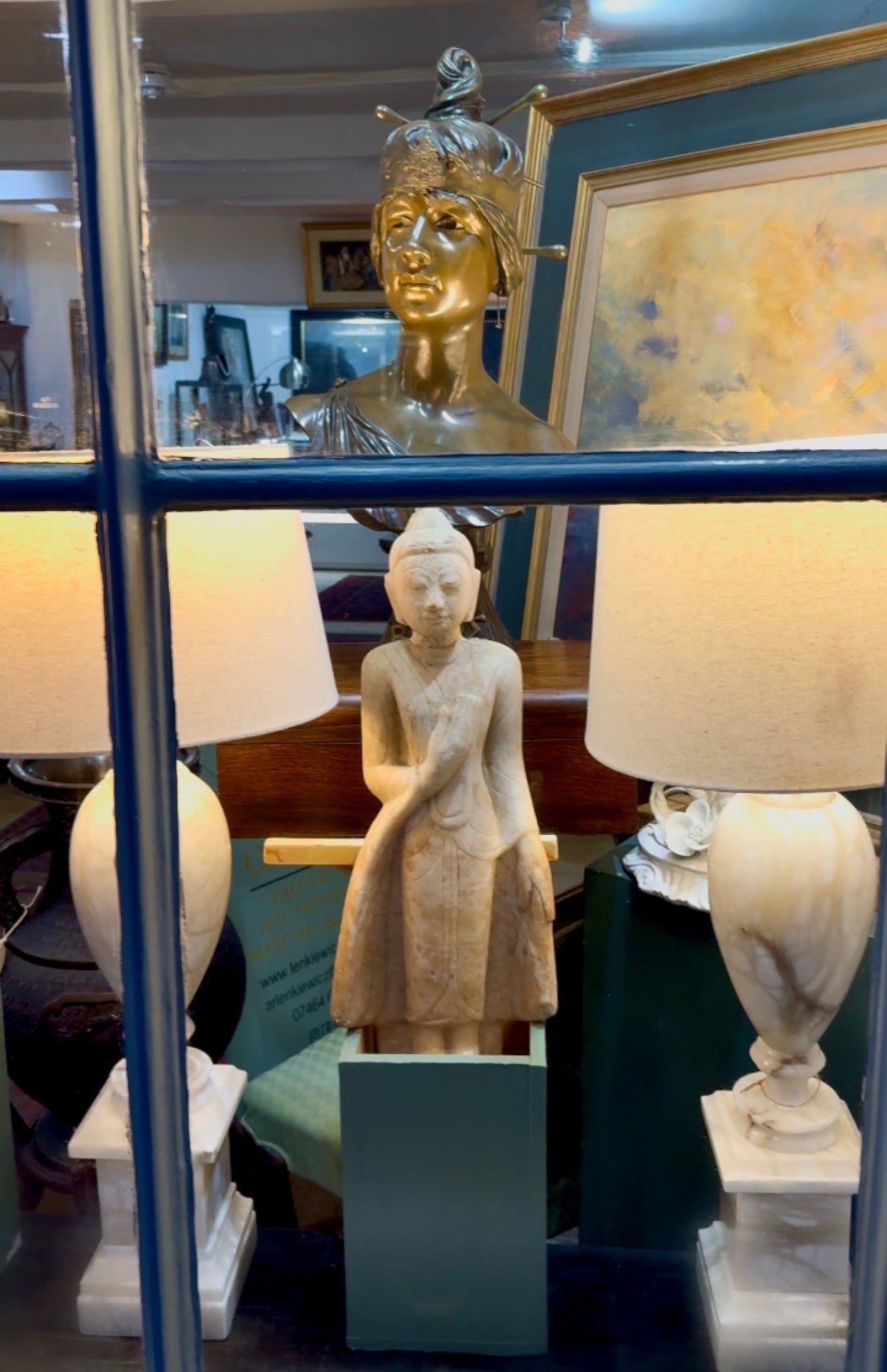 Burmese Alabaster Marble Figure Standing Buddha Shan States (1287-1885), Circa 18th Century