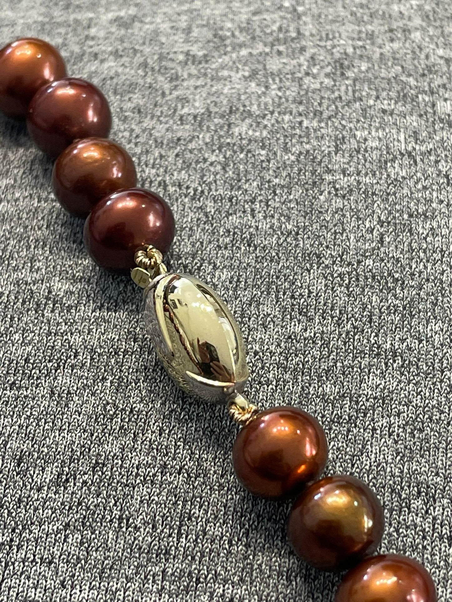 String Of Chocolate Pearls 9ct Gold Clasp