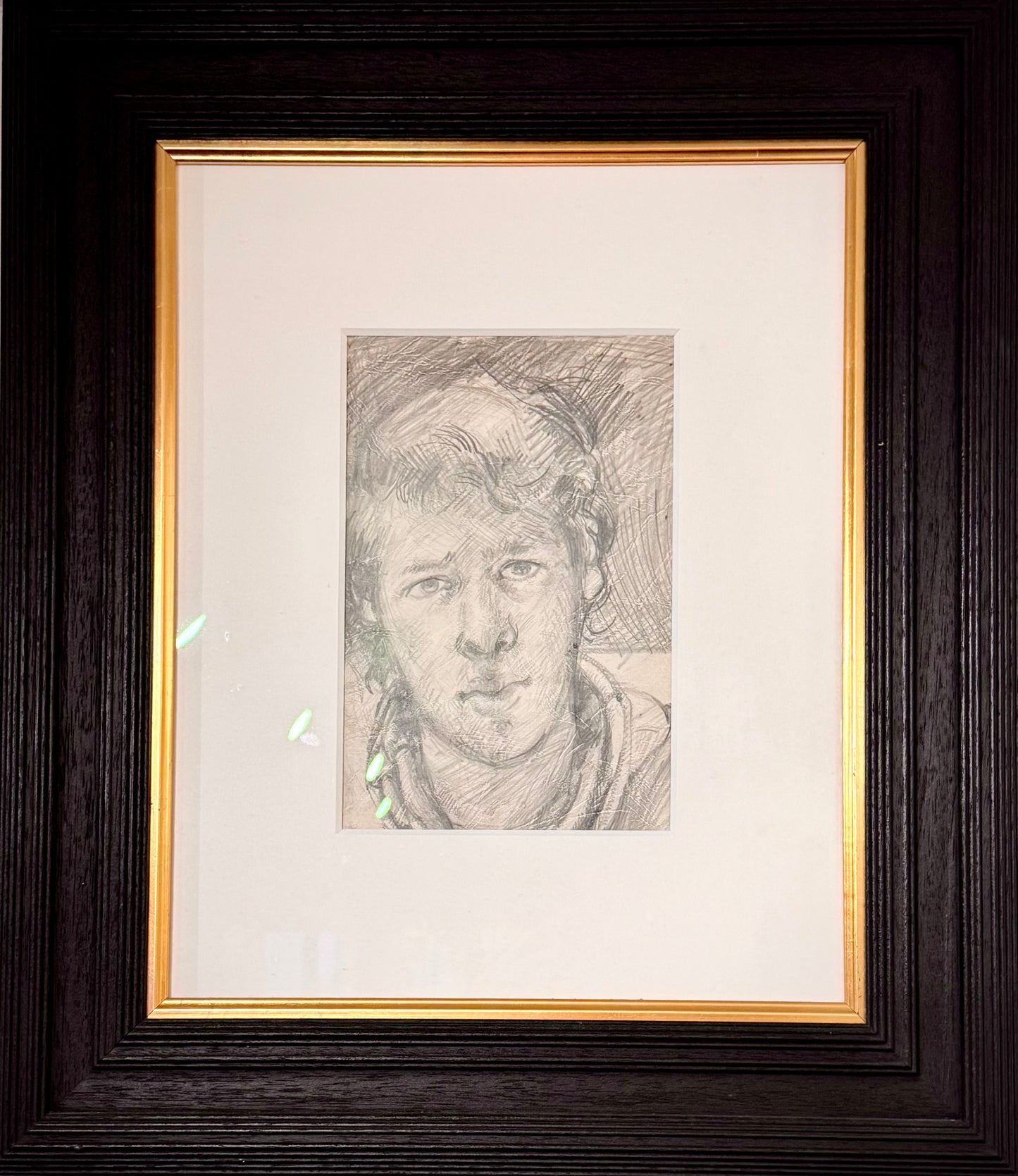 Self Portrait By Robert Lenkiewicz Framed Sketch