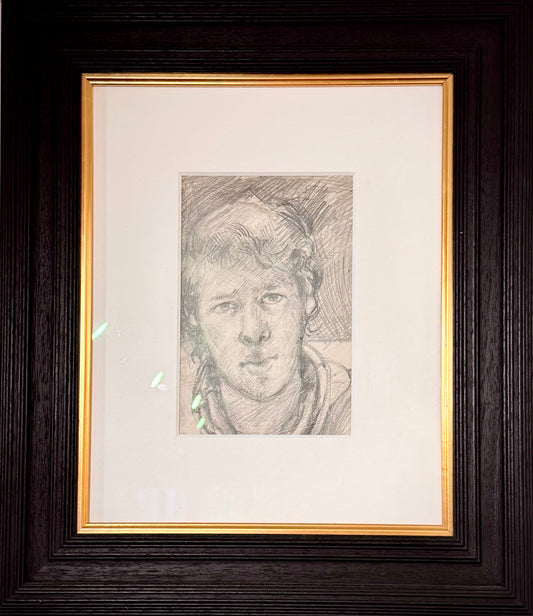 Self Portrait By Robert Lenkiewicz Framed Sketch