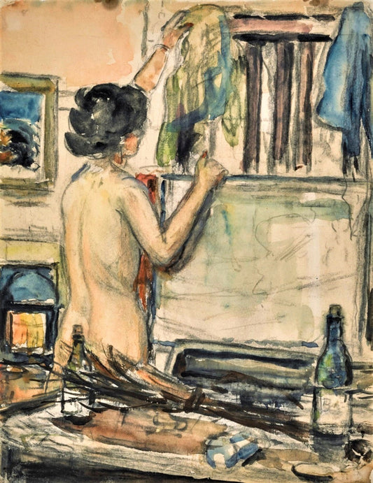 Nude Of Artist In The Studio By Dame Laura Knight