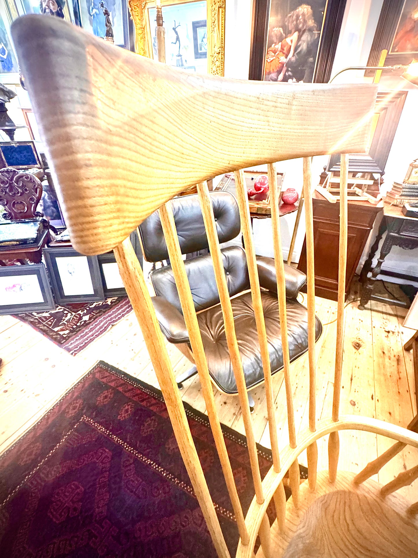 Spindle chairs x 10 and Long Table