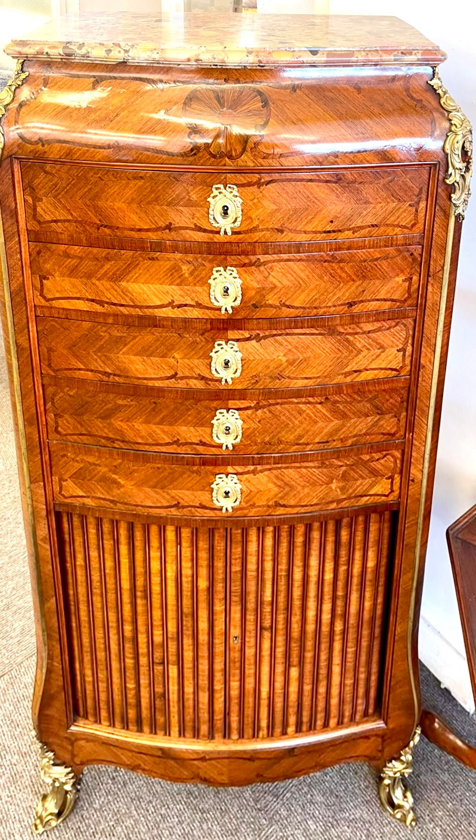 Rare French Kingwood and Ormolu Mounted Cartonniere Cabinet