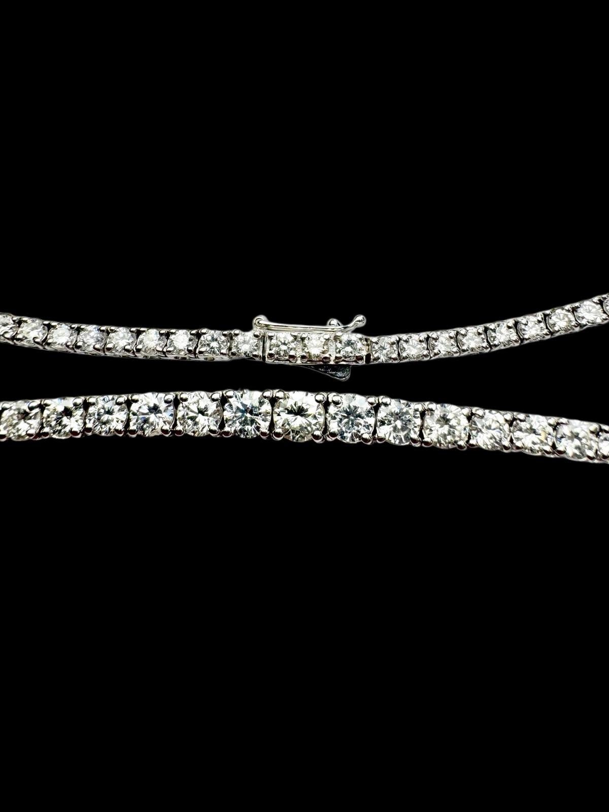 Ladies Diamond Rivière Necklace 18ct White Gold