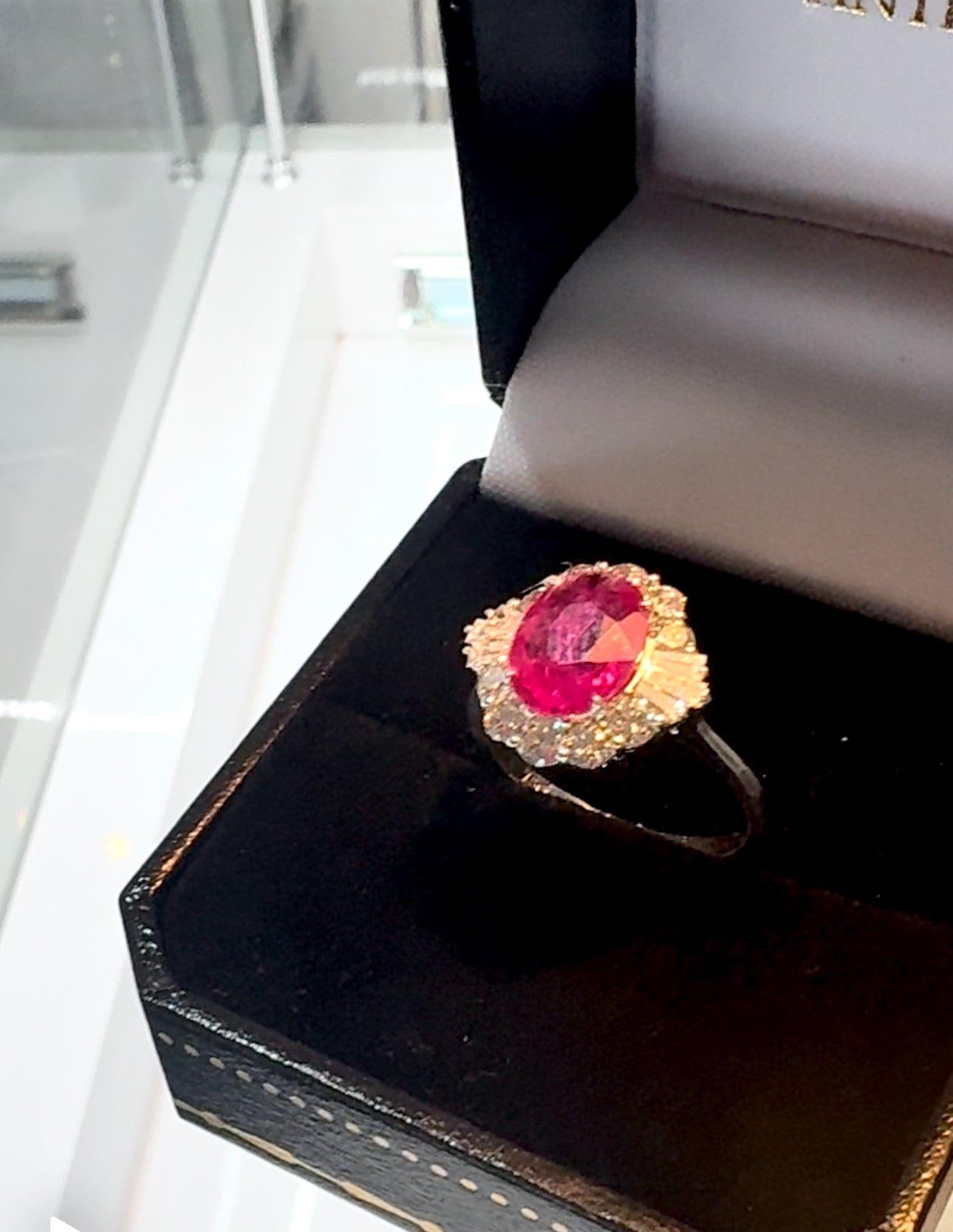 Ruby and Diamond Oval    Ruby 1.94ct. Diamonds 0.88ct Certificate and Provenance