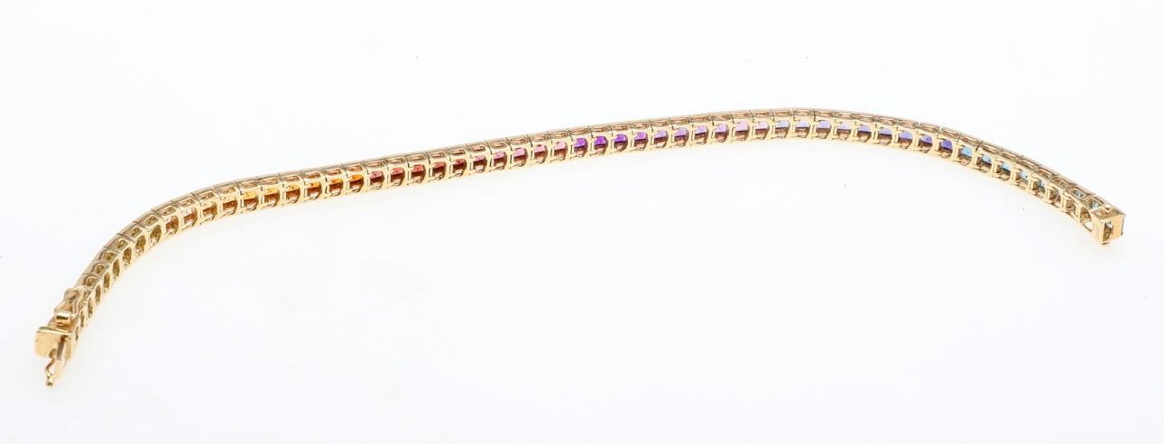 Sapphire Rainbow Bracelet 14CT Gold Rose