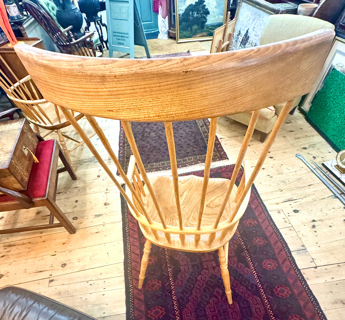 Spindle chairs x 10 and Long Table