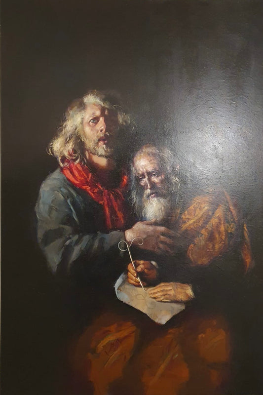 The Painter At Ninety With Himself By Robert Lenkiewicz