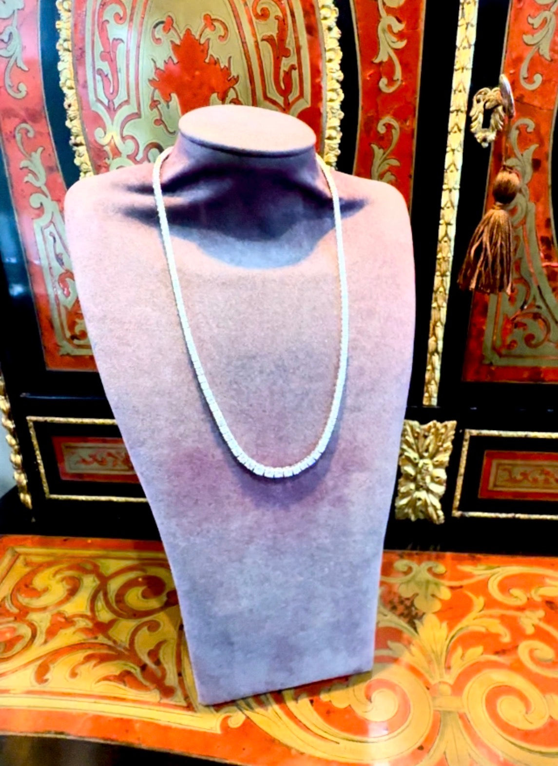 Ladies Diamond Rivière Necklace 18ct White Gold