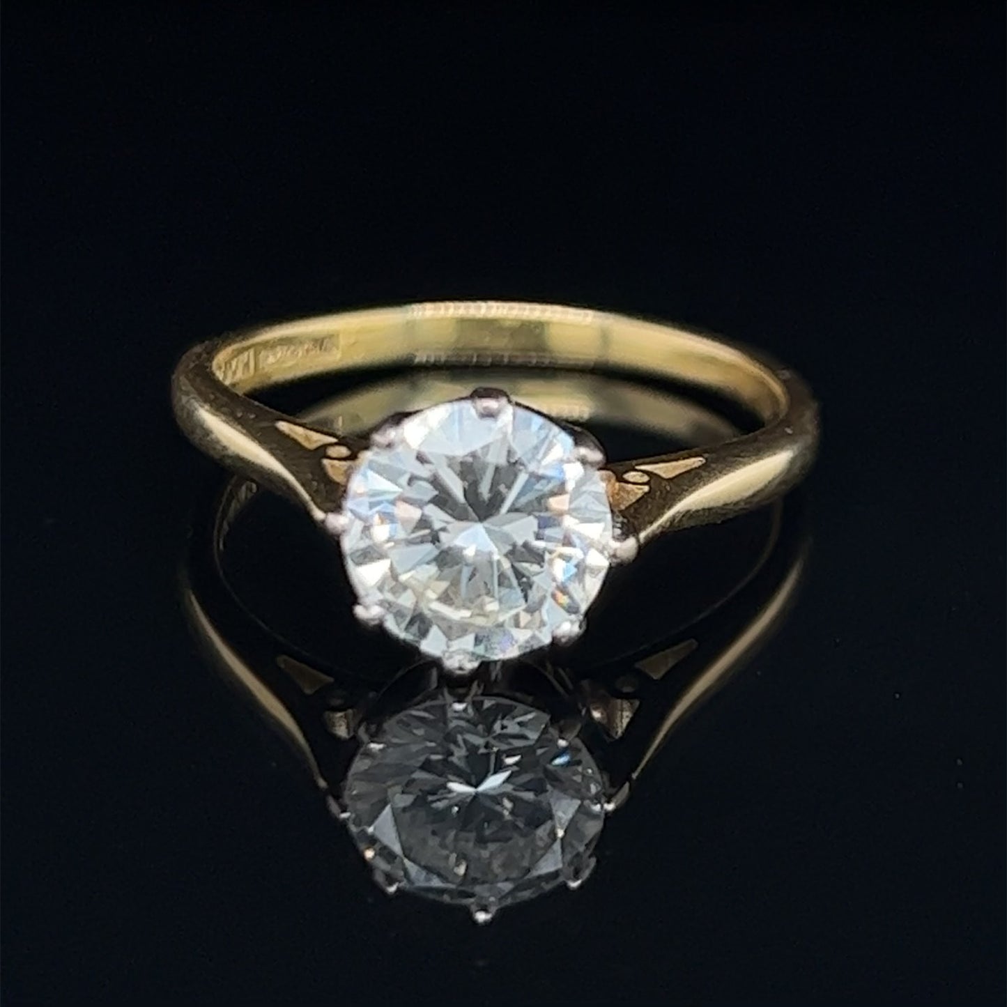 Diamond 2ct Solitaire 18k Yellow Gold Ring
