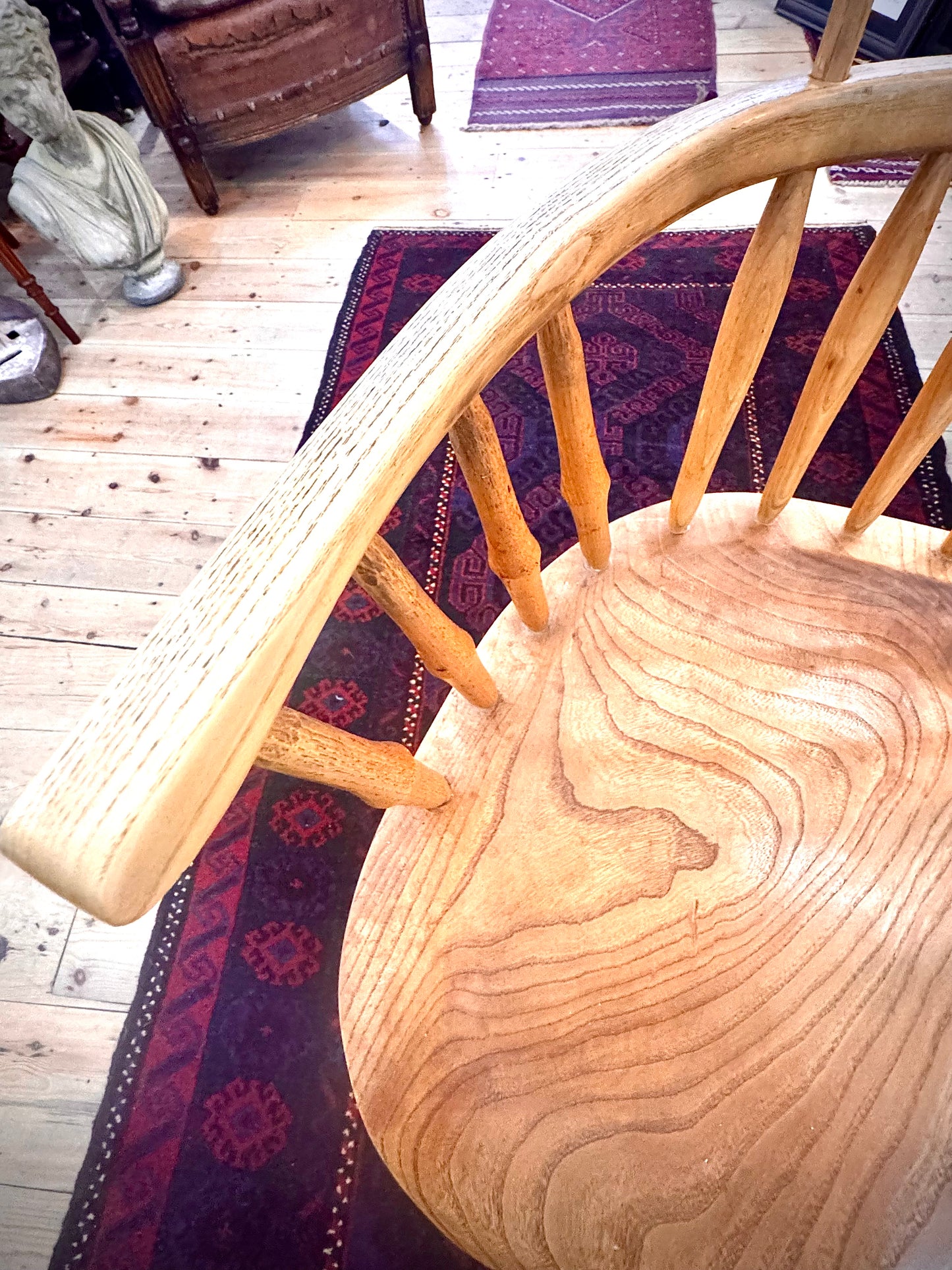 Spindle chairs x 10 and Long Table