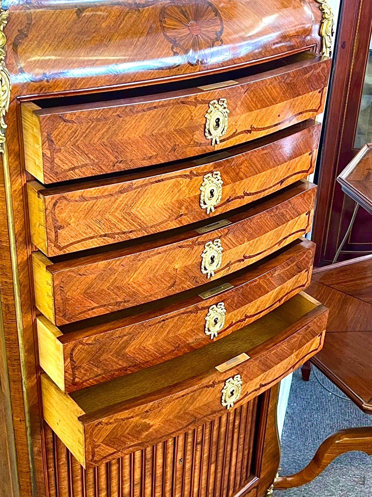 Rare French Kingwood and Ormolu Mounted Cartonniere Cabinet