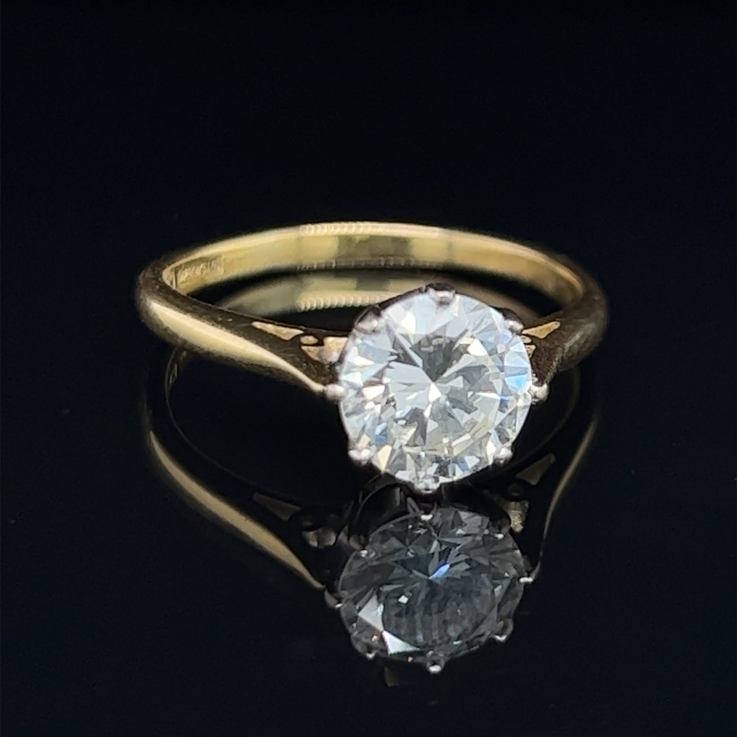 Diamond 2ct Solitaire 18k Yellow Gold Ring