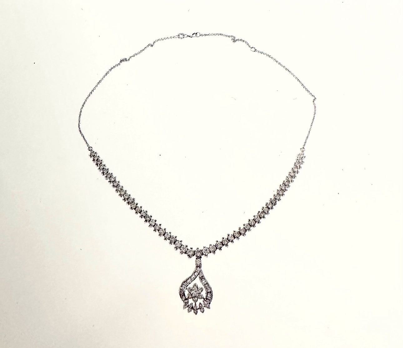 Diamond Necklace set with 8.07ct of diamonds. Full Certificate and Provenance
