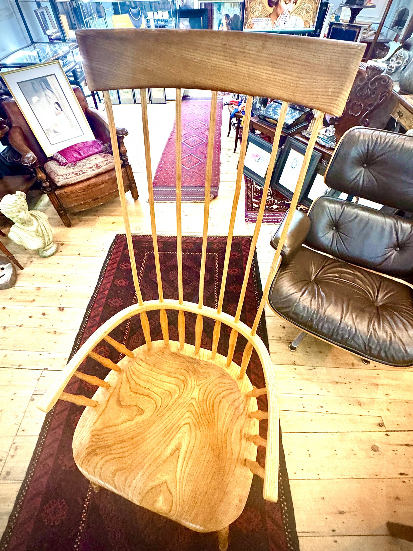 Spindle chairs x 10 and Long Table