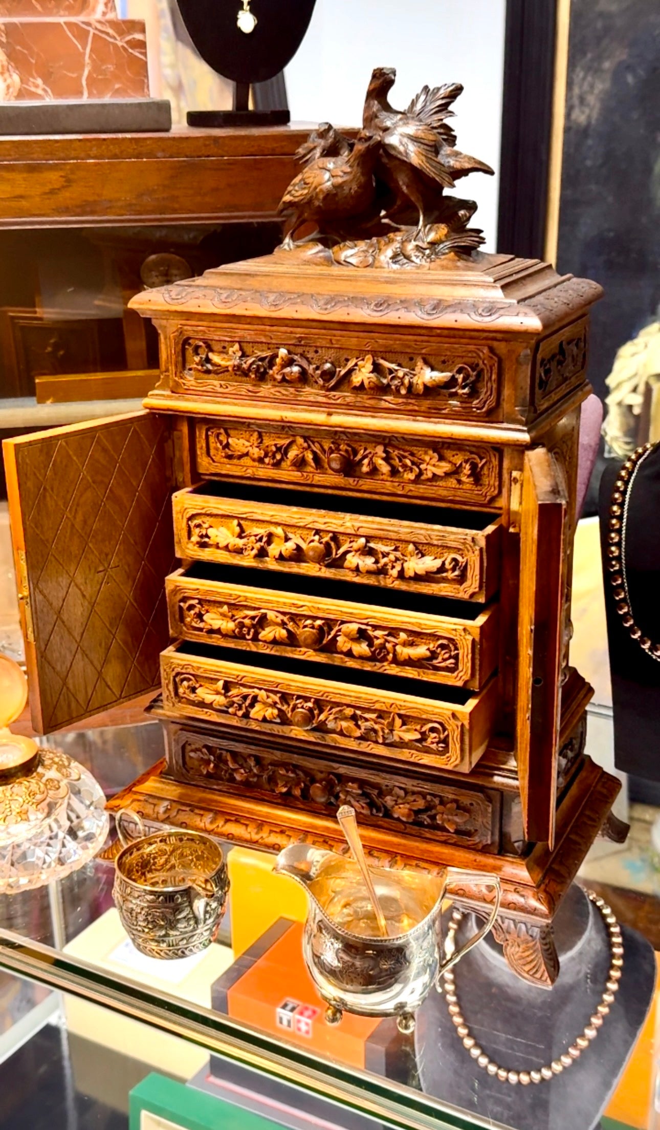 Black Forest Jewellery Cabinet Circa 1860