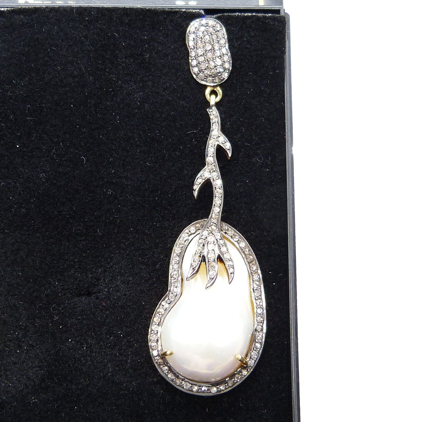 Large Baroque Pearls and Diamonds 2.15ct