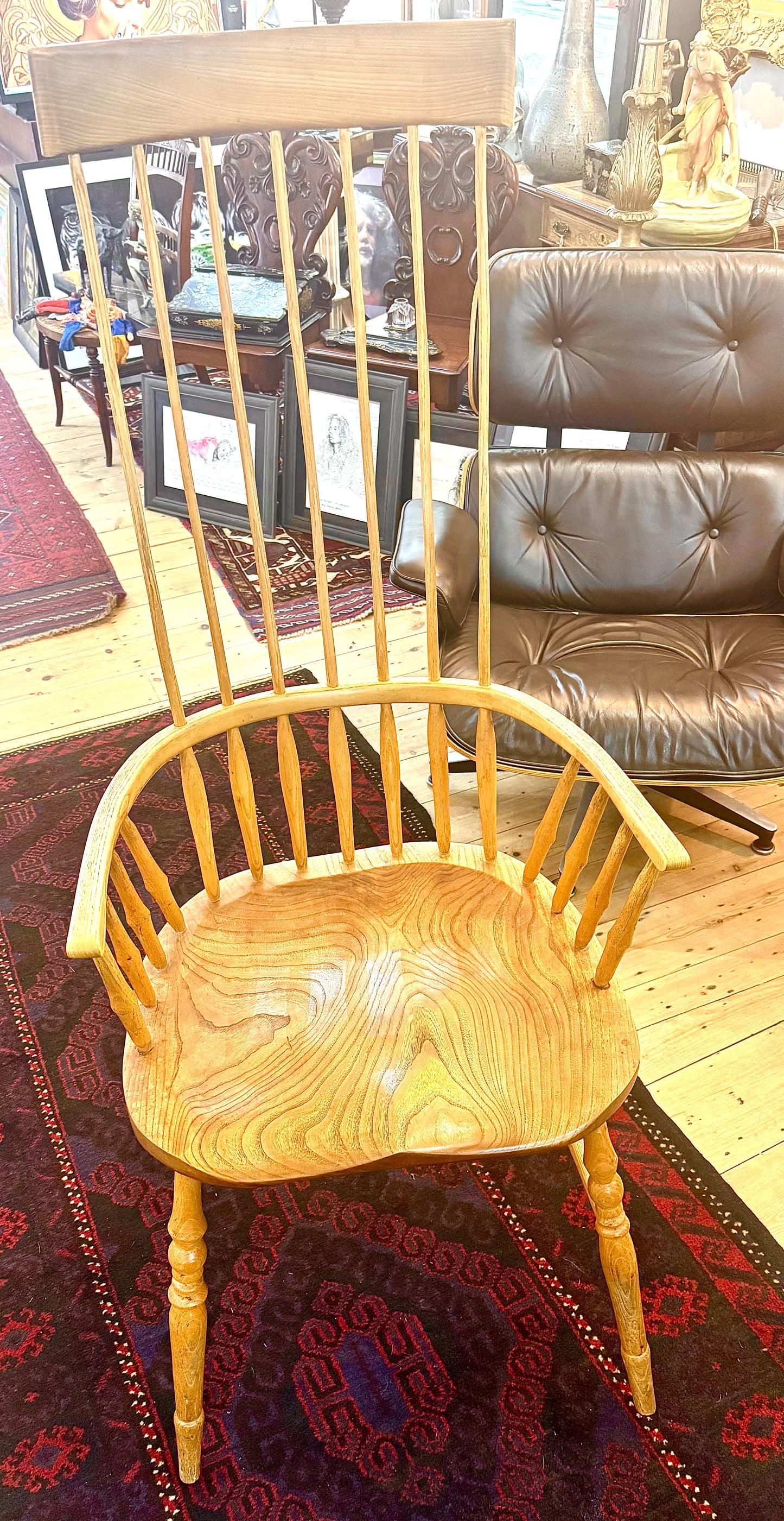 Spindle chairs x 10 and Long Table