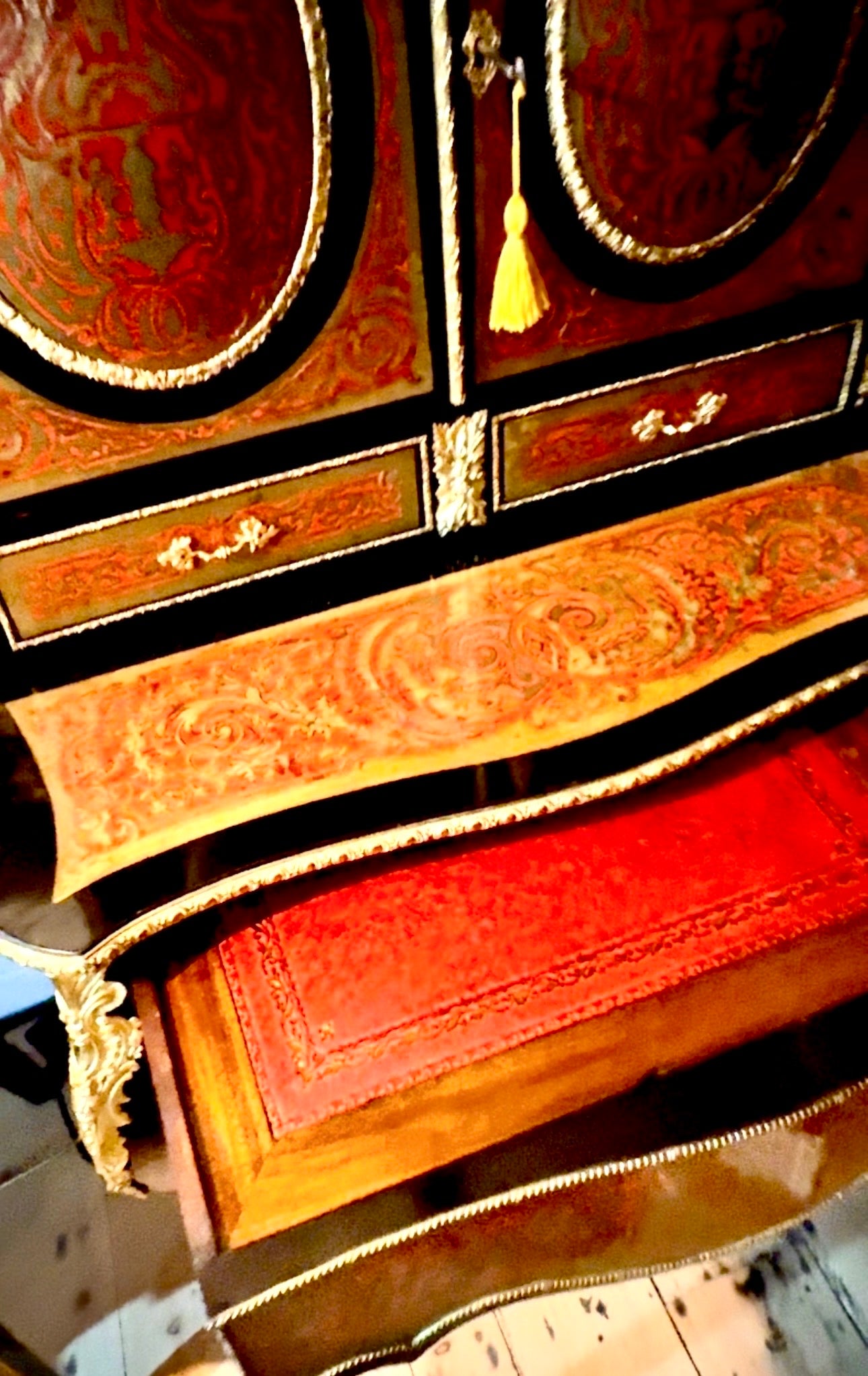 French Ebonised Boulle Bonheur -Du-Jours.