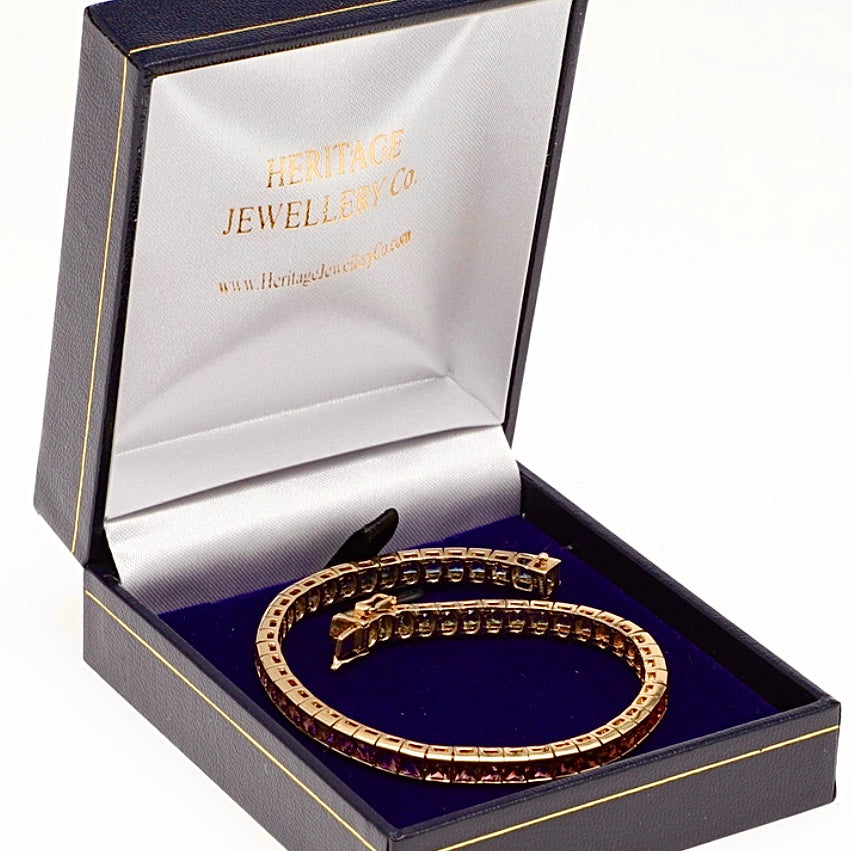 Sapphire Rainbow Bracelet 14CT Gold Rose