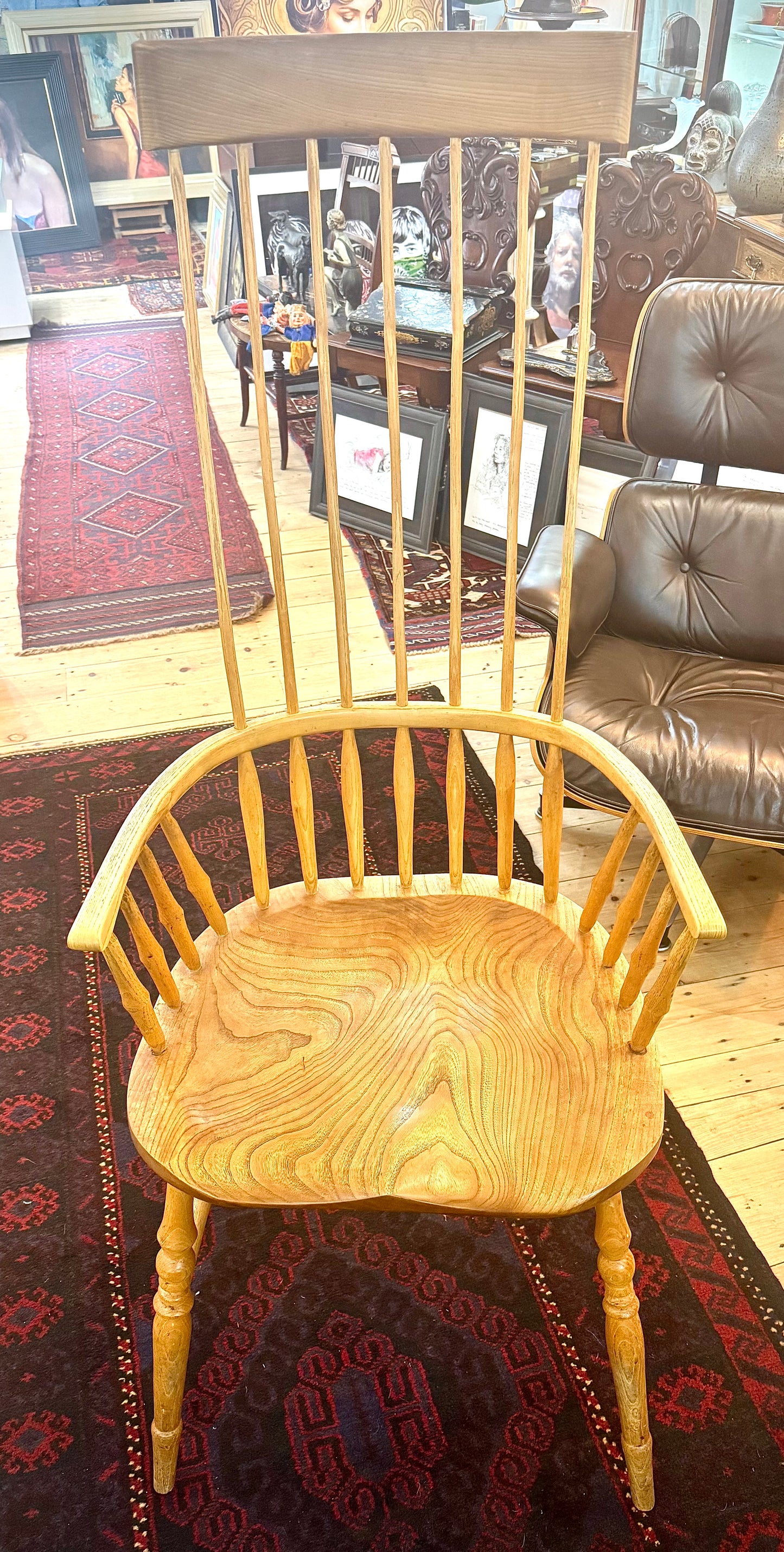 Spindle chairs x 10 and Long Table