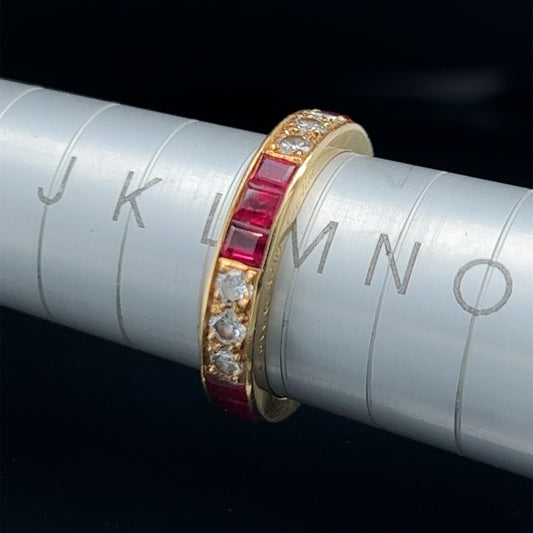 Matching set Burmese Ruby and Diamond Ring and Bracelet “Cartier‘ 18ct. Full Signature and Hallmarks