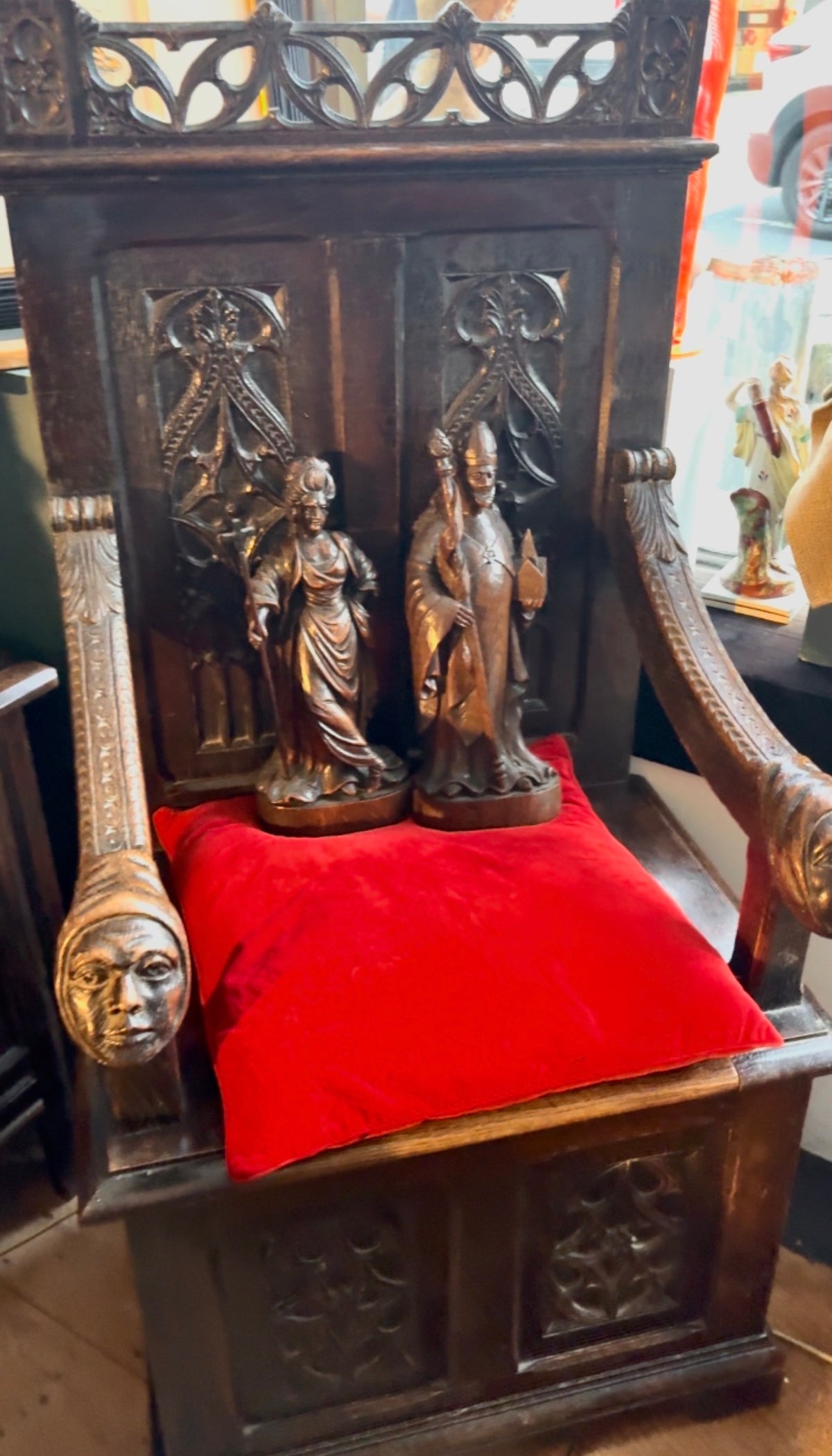 Gothic Revival Oak Throne Chair