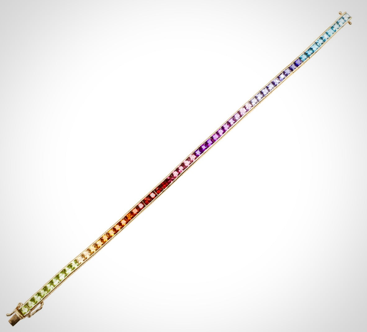 Sapphire Rainbow Bracelet 14CT Gold Rose