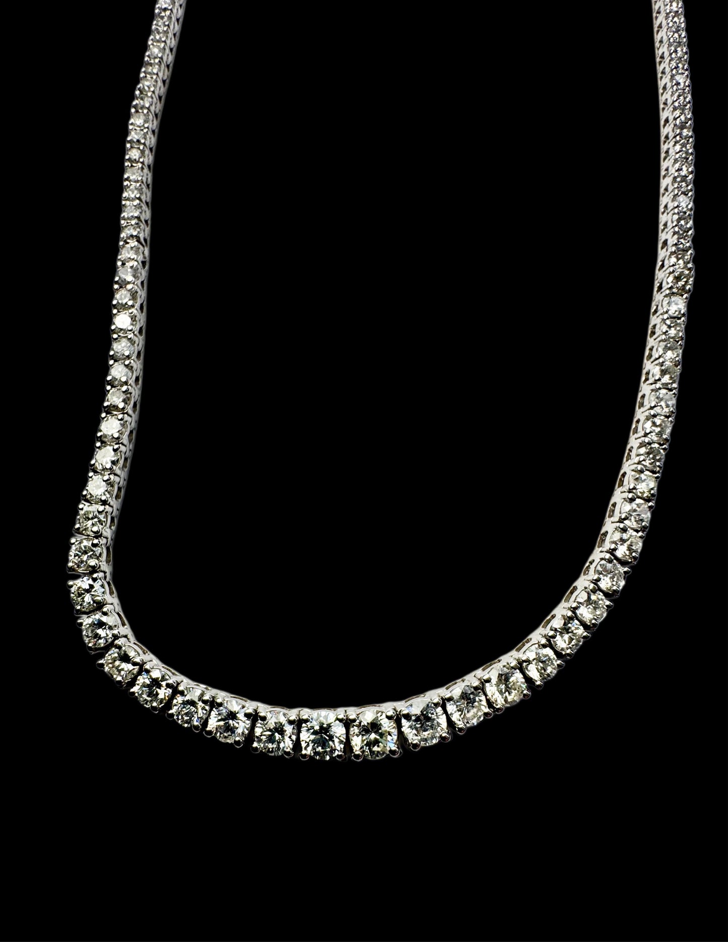 Ladies Diamond Rivière Necklace 18ct White Gold