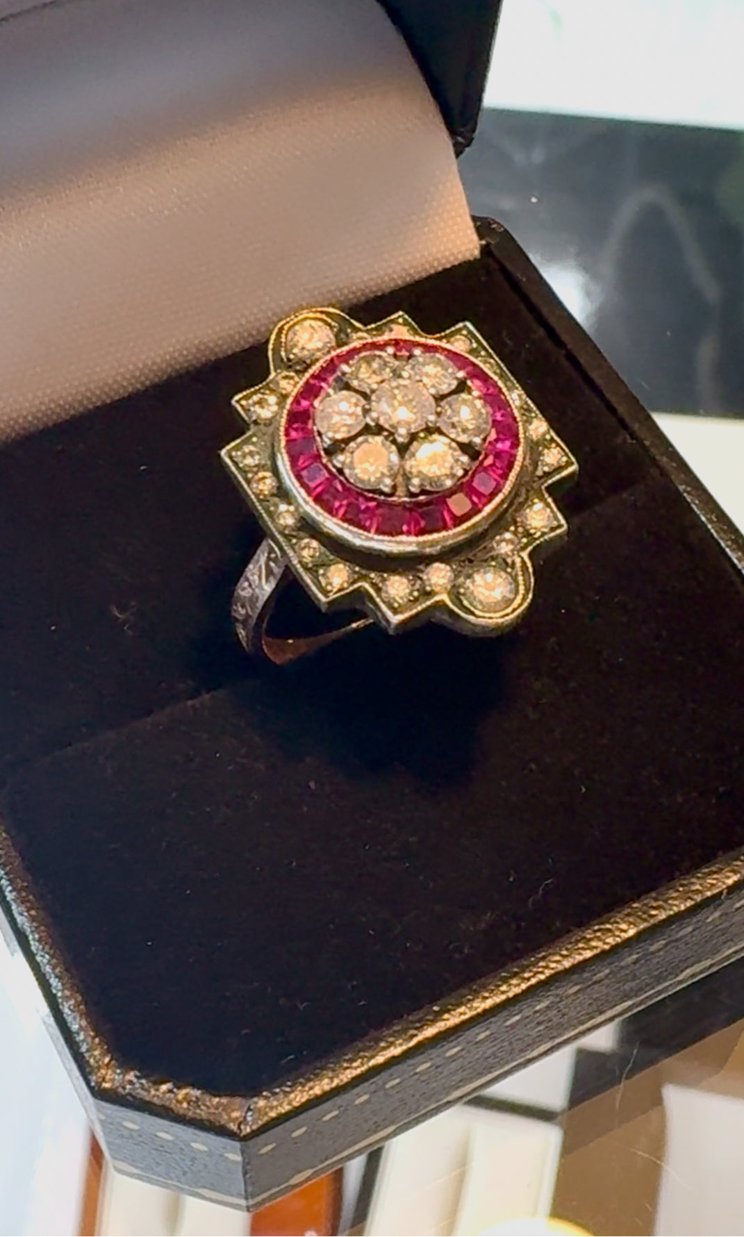 Rose gold Rubies and Diamonds. Ring 8ct