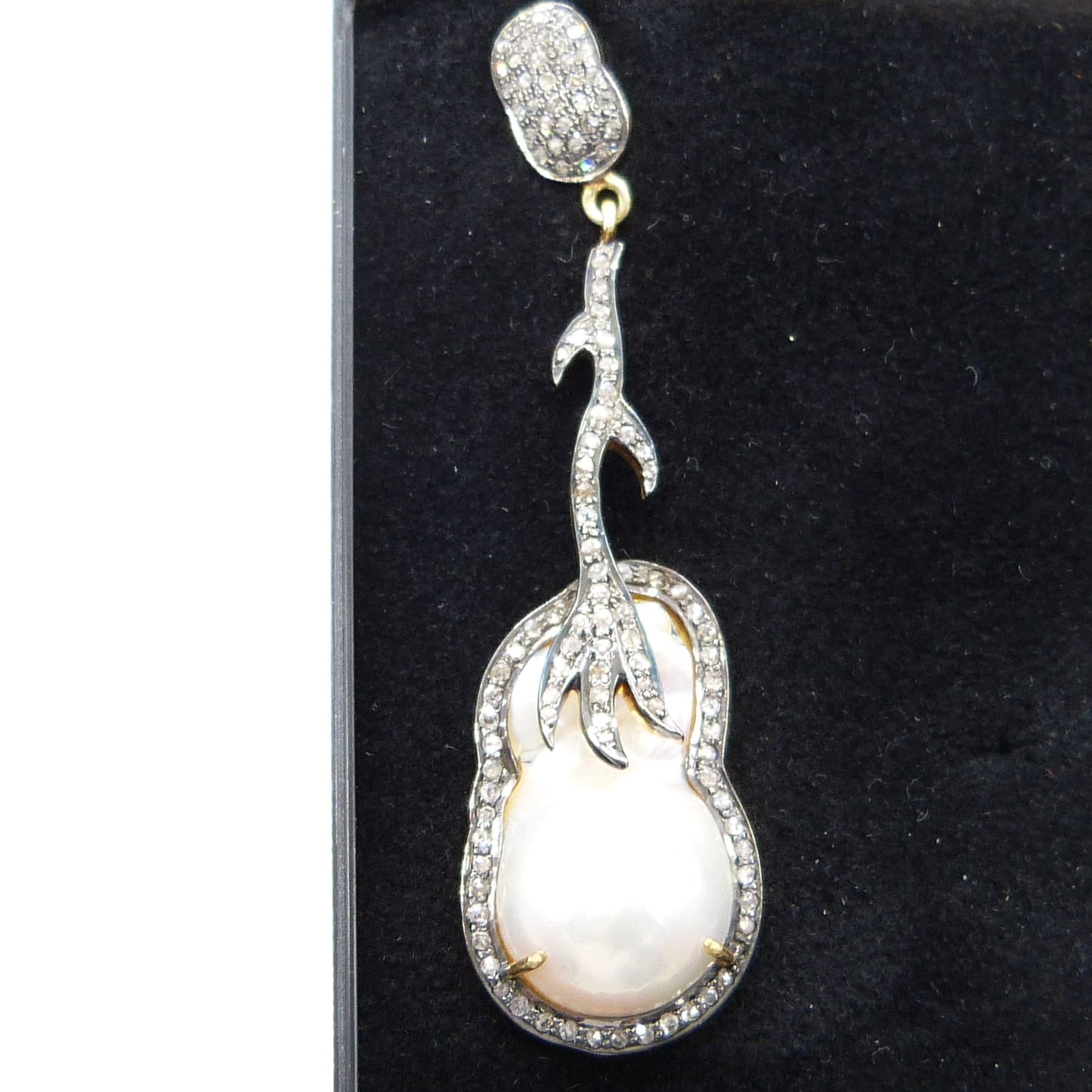 Large Baroque Pearls and Diamonds 2.15ct