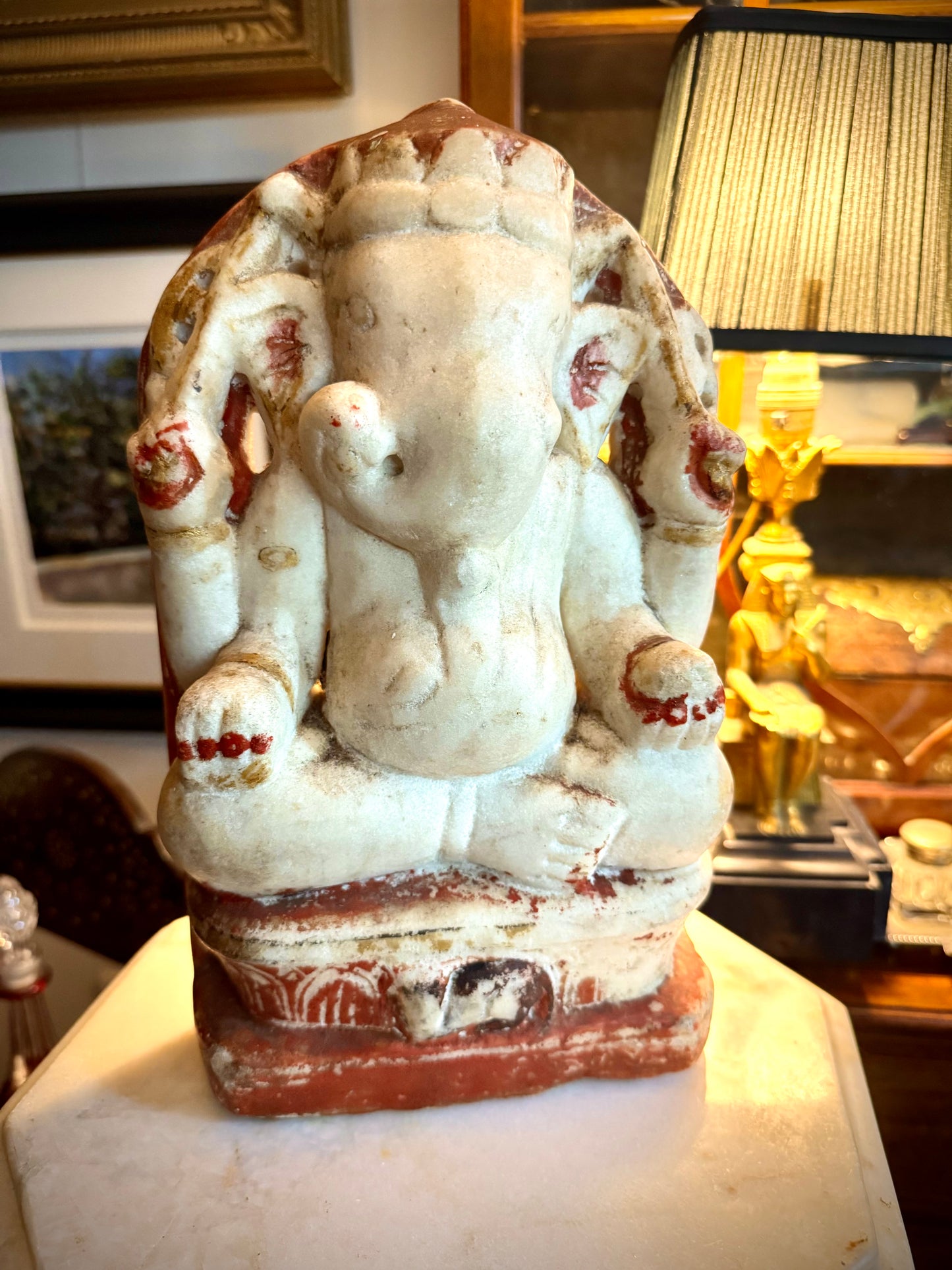 ALABASTER GANESHA GOD OF WISDOM Circa 1850