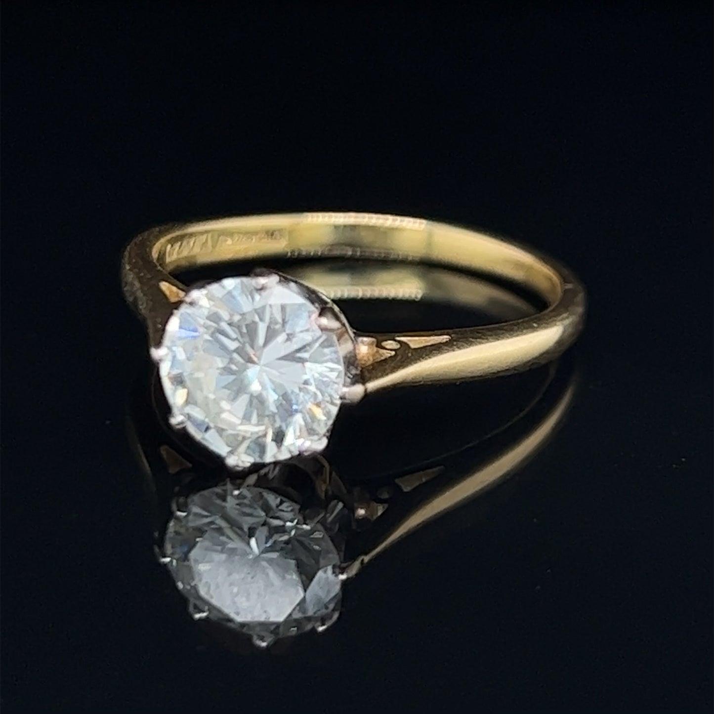 Diamond 2ct Solitaire 18k Yellow Gold Ring