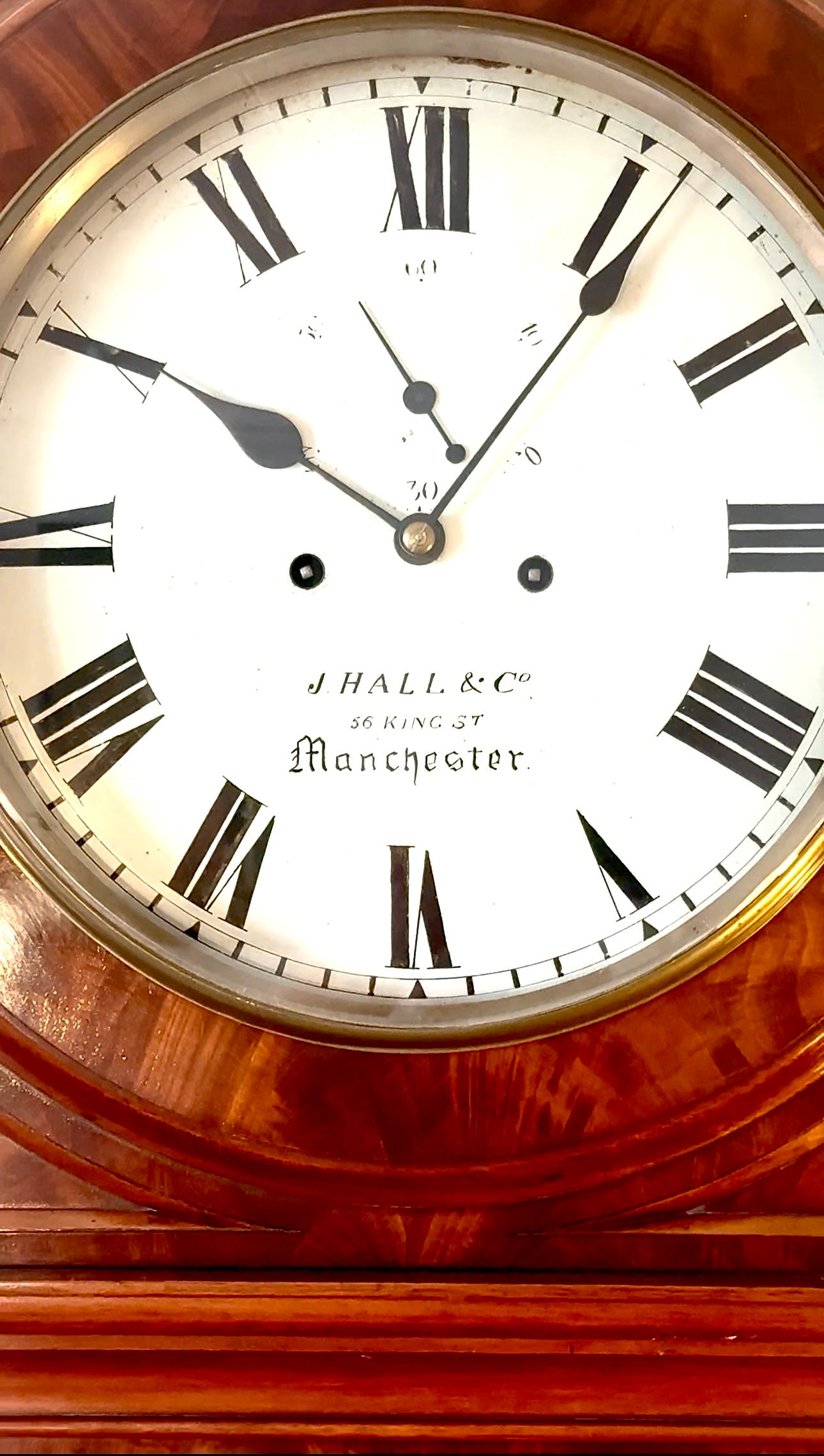 A Beautiful John hall & Co. Mahogany Wall Clock