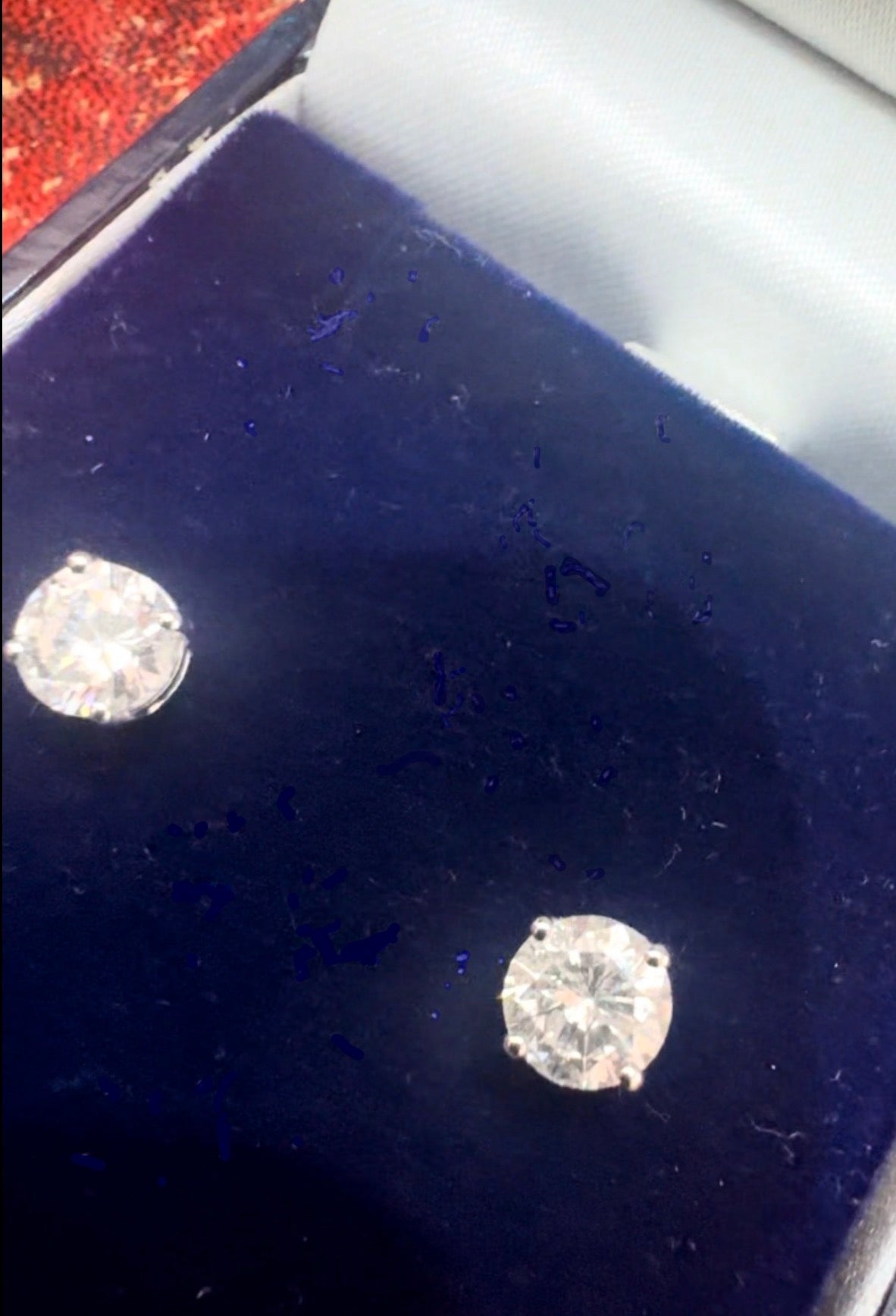 Diamond Solitaire Earrings 18ct White Gold 2ct