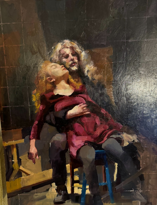 Painter With Lisa By Robert Lenkiewicz