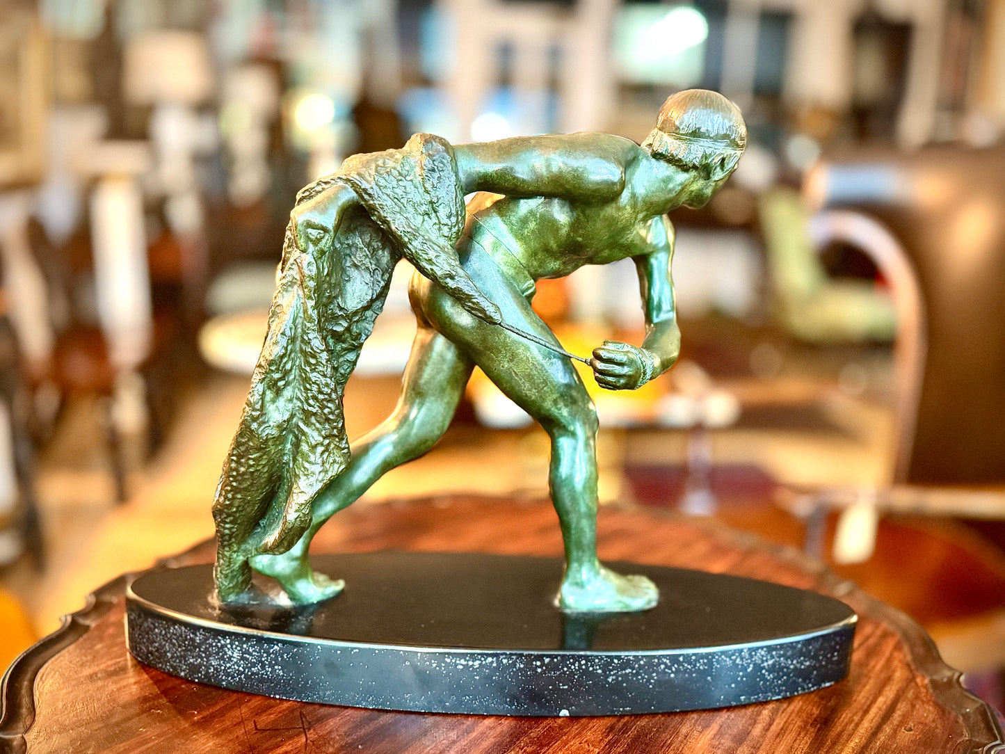 The Gladiator Bronze and Marble Signed 1890