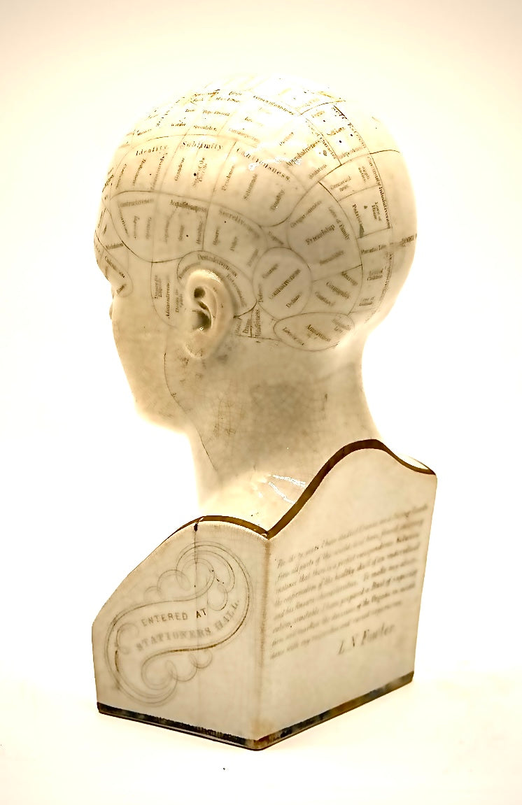 Original Antique Phrenology Head, circa 1855