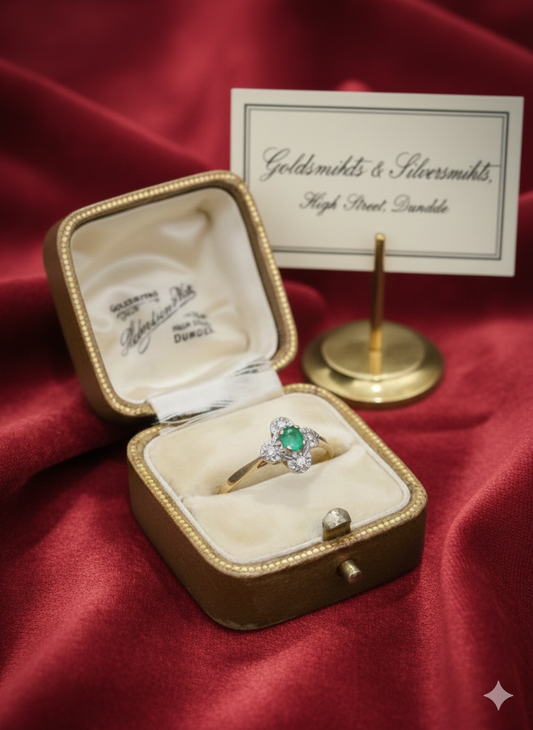 Edwardian Clover or Shamrock 9ct Yellow Gold Ring