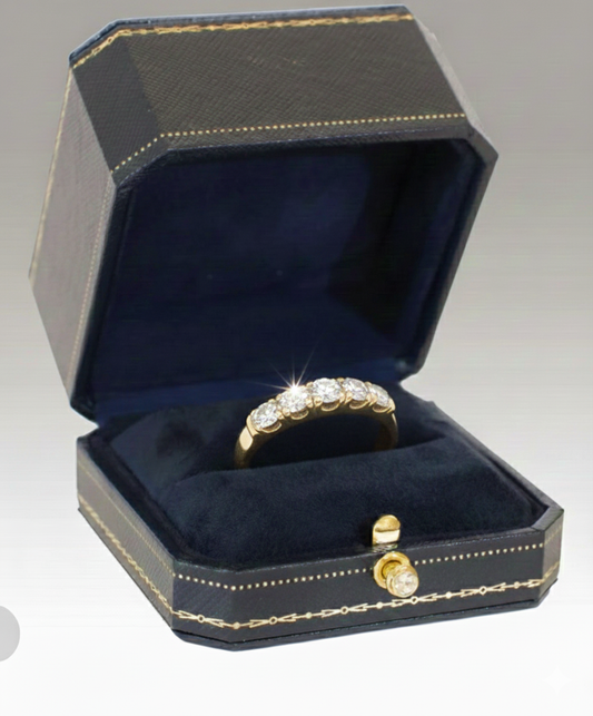 Five Stone Diamond Eternity 18k Yellow Gold Ring