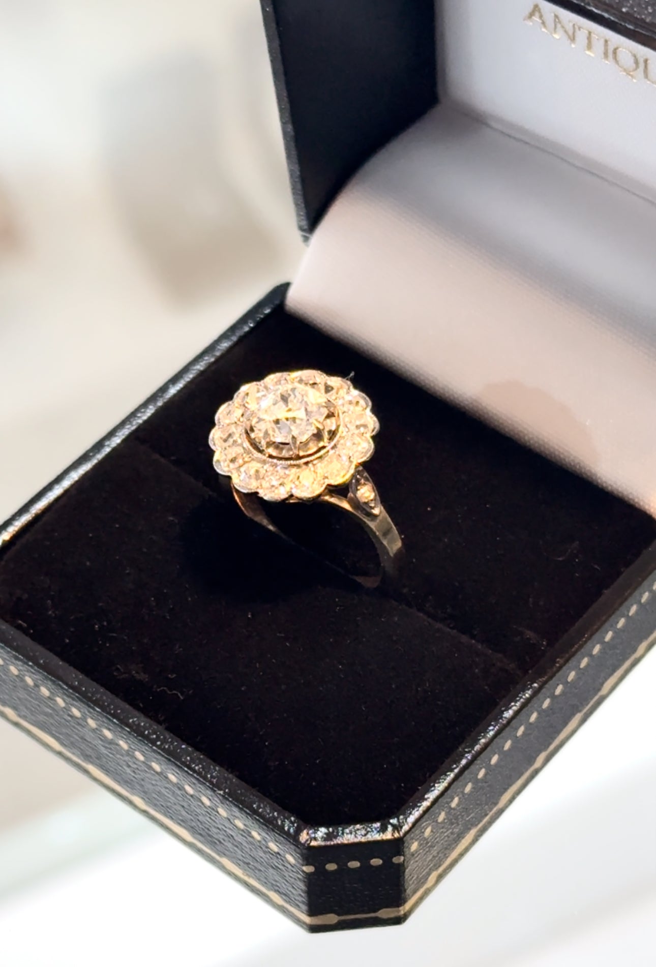 Diamond Halo Ring 18k Yellow Gold